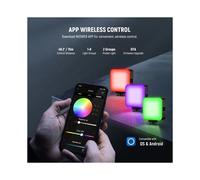 Magnetic RGB Video Light with Desk Tripod Stand APP Controlled Rechargeable Battery Enhanced Photography Lighting