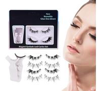 Magnetic Rush | 2 pares de racimos naturales sin pegamento | Rush magnético | Principiantes mujeres viajes negocios viajes hogar belleza volumen para esposa, hermana, hija, amiga
