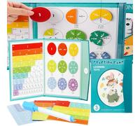 Magnetic Score Disk Demonstrator, Math Fraction Manipulatives, Magnetic Fraction Educational Puzzle, Manipulatives For Elementary School (Rabbit)