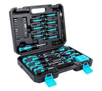 Magnetic Screwdriver Set | Magnetic Flat Head Hand Tools | 43-Piece Screwdriver Set with Magnetizer | for PC TV Car Watch Phone Laptop Glasses Furniture Appliance Home Garage