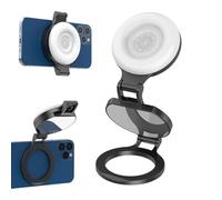 Magnetic Selfie Light - Dimmable Soft Flashlight with Mirror, Magnetic Beauty Selfie Light For Phones | Lights For Work Photography Makeup Content Recording Mechanic Christmas Computer Streaming