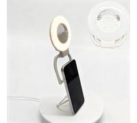 Magnetic Selfie Light & Phone Stand - Rechargeable LED Ring Light with 60 Beads, 3-Color Dimmable Modes & 360° Rotation for Makeup, TikTok, Video Calls, Streaming, Travel, and Photography