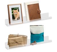 Magnetic Shelves, Reusable Metal Bookshelf Book Display Holder, Clear Acrylic Storage Panel, Sturdy Space Saving Organizer, Strong Magnet Rack for Whiteboard, Refrigerator, Home, Desktop, Locker