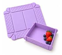 Magnetic Silicone Trivet, Foldable Pot Mat & Small Kitchen Tray (2pcs A) | Textured non-slip surface, converts to a snack tray, 8.5 x 8.5 inches