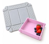 Magnetic Silicone Trivet, Foldable Pot Mat & Small Kitchen Tray (2pcs F) | Textured non-slip surface, converts to a snack tray, 8.5 x 8.5 inches