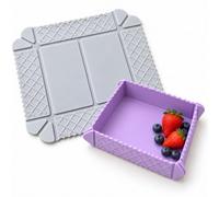 Magnetic Silicone Trivet, Foldable Pot Mat & Small Kitchen Tray (2pcs I) | Textured non-slip surface, converts to a snack tray, 8.5 x 8.5 inches