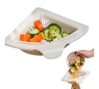Magnetic Sink Corner Strainer | Anti-Clogging Triangle Food Catcher,Draining Basket Sink Corner,for Home Farmhouse Cafe Restaurant Kitchen/9.26x6.9 Inches
