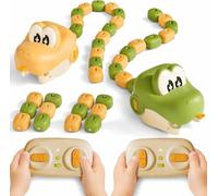 Magnetic Snake Game Toy Eating Itself, Remote Control Eating Snake Toys with Sound and Light, Interactive Parent-Child Competitive Game Race Car Toy for Kids Boys Girls, Family Game (2 Sets)