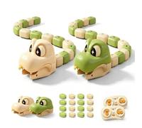 Magnetic Snake Game Toy Eating Itself, Remote Control Eating Snake Toys with Sound & Light, Fun Interactive Parent-Child Competitive Game Race Car Toy for Kids Boys Girls (Mix*A)