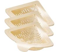 Magnetic Suction Space-Saving Corner Sink Strainer, Triangular Tank Drain Basket Turn The Knob and The Bottom Will Pop up Automatically for Kitchen Sink Use (White)