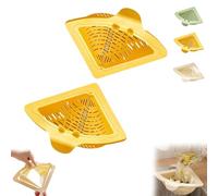 Magnetic Suction Space-Saving Corner Sink Strainer, Triangular Tank Food Drain Basket with Drain Hole, Magnetic Triangular Sink Corner Rack, Press to Dump for Food Waste (2Yellow)
