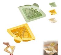 Magnetic Suction Space-Saving Corner Sink Strainer, Triangular Tank Food Drain Basket with Drain Hole, Magnetic Triangular Sink Corner Rack, Press to Dump for Food Waste (Yellow+Green)