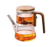 Magnetic Tea Pot, Sturdy Glass Teapot, Glass Drink Infuser, Separation Removable Infuser Sturdy High Temperature Resistant Press Control for Enhances Brewing, Transparent Color