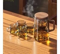 Magnetic Tea Pot with Infuser 25 oz Heat Resistant Borosilicate Glass Teapot,Magnetic Suction Lid for Steeping Loose Leaf Tea,Perfect for Office,Afternoon Tea (Soot model)