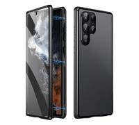 Magnetic Tempered Glass Double-Sided Phone Case for Samsung, All-Round Protection & Anti-Drop Anti-Peeping (For Samsung S23FE,Black)