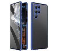 Magnetic Tempered Glass Double-Sided Phone Case for Samsung, All-Round Protection & Anti-Drop Anti-Peeping (For Samsung S23,Blue)
