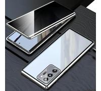 Magnetic Tempered Glass Double-Sided Phone Case for Samsung, S24 Ultra Magnetic Tempered Glass Double-Sided Phone Case, 360 Degree Privacy Case (Silver,for Note9)