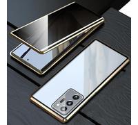 Magnetic Tempered Glass Double-Sided Phone Case for Samsung, S24 Ultra Magnetic Tempered Glass Double-Sided Phone Case, 360 Degree Privacy Case (Gold,for Note20Ultra)