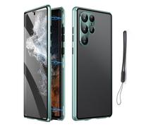 Magnetic Tempered Glass Double-Sided Phone Case for Samsung S25 S24 S23 S22 S21 Ultra Plus, Anti-Peep All-Round Protection & Anti-Drop (For Samsung S25plus/S25+,Green)