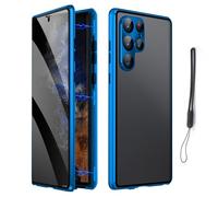 Magnetic Tempered Glass Double-Sided Phone Case for Samsung S25 S24 S23 S22 S21 Ultra Plus, Anti-Peep All-Round Protection & Anti-Drop (For Samsung S21plus/S21+,Blue)