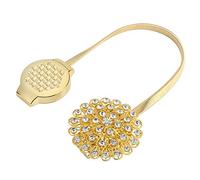 Magnetic Tiebacks for Curtains, Sparkling Crystal Flower Curtain Tiebacks, Adjustable Curtain Holdback Buckle Clips with Stretchable Wire Rope for Home, Office (Brota)
