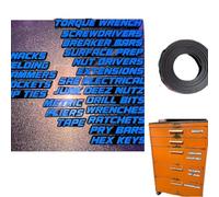 Magnetic Tool Box Labels, 23pcs Reusable Tool Box Stickers, 3d Tools Box Magnetic Labels Fits All Steel Drawers (Blue)