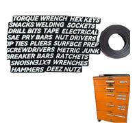 Magnetic Tool Box Labels, 23pcs Reusable Tool Box Stickers, 3d Tools Box Magnetic Labels Fits All Steel Drawers (White)