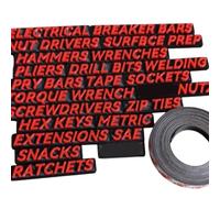 Magnetic Tool Box Labels, 23pcs Reusable Tool Box Stickers, 3d Tools Box Magnetic Labels Fits All Steel Drawers (Red)