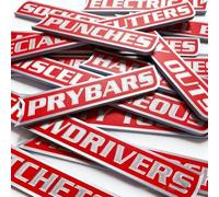 Magnetic Tool Box Labels, Durable 3D-Printed with Strong Magnet for Easy Tool Organization, Time-Saving Drawer Tags for Mechanics & DIYers - 12 Pack (Red)