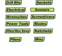 Magnetic Toolbox Labels, 12 Pack of Magnetic Tool Box Labels, Multipurpose Tool Boxs Tags, Reusable Magnet Tags for Garage Storage, Tool Chest, Carts, Drawers & Cabinets