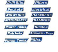 Magnetic Toolbox Labels, 12 Pack of Magnetic Tool Box Labels, Multipurpose Tool Boxs Tags, Reusable Magnet Tags for Garage Storage, Tool Chest, Carts, Drawers & Cabinets