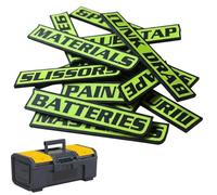Magnetic Toolbox Labels - 12 Pieces Reusable Tool Box Organizer Labels | General Tools Box Organize Accessories | Tool Boxs Label Stickers | for Steel Carts Drawers Cabinets