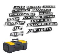 Magnetic Toolbox Labels - 12 Pieces Reusable Tool Box Organizer Labels | General Tools Box Organize Accessories | Tool Boxs Label Stickers | for Steel Carts Drawers Cabinets