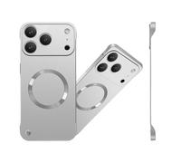 Magnetic Ultra Thin Frameless Matte Slim Case for iPhone 17 16 15 14 13 12 Series, Compatible with Magsafe, Full Camera Protection Phone Case for Women Men (Silver,for iPhone 13 Pro MAX)