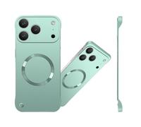 Magnetic Ultra Thin Frameless Matte Slim Case for iPhone 17 16 15 14 13 12 Series, Compatible with Magsafe, Full Camera Protection Phone Case for Women Men (Green,for iPhone 12 Plus)