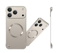 Magnetic Ultra Thin Frameless Matte Slim Case for iPhone 17 16 15 14 13 12 Series, Compatible with Magsafe, Full Camera Protection Phone Case for Women Men (Gold,for iPhone 17 Pro)