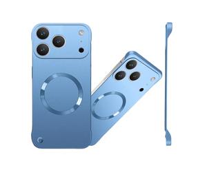 Magnetic Ultra Thin Frameless Matte Slim Case for iPhone 17 16 15 14 13 12 Series, Compatible with Magsafe, Full Camera Protection Phone Case for Women Men (Blue,for iPhone 17 Air)