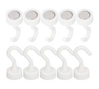 Magnetic Wall Hooks - Heavy Duty Metal Hangers for Organization | 10 Pieces Strong Magnetic Holders with No Drill Setup, Ideal Refrigerator Kitchen, Bathroom Garage for Cruise Ship Storage Solutions