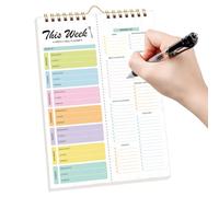 Magnetic Weekly Meal Planner | Magnetic Shopping List, Tear Off Meal Planner-Track MealList | For Fridge With Pen Loop For Shopping, Locker, Filing Cabinet