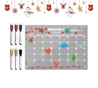 Magnetic Whiteboard - Writable Dry Erase Board | Writing Easel with 6 Marker Pens, Acrylic Magnetic Monthly Planner Double Sided White Board for School Home Officce