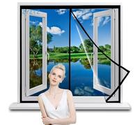 Magnetic Window Curtains Automatically Close 190x220cm Black Shut Automatically Easy to Install without Drilling, Keep Bugs Out & Lets Fresh Air in