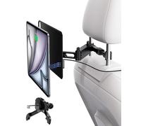 Magnetic Wireless Charging Car Headrest Tablet Holder for iPad Pro 11/Air 11 M2/M3, Long Arm Tablet Mount Back Seat for Kids, Road Trip Essentials Stand for iPad Pro 11" 1/2/3/4, Air 10.9" 4/5
