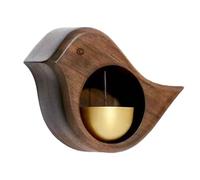 Magnetic Wood Chimes - Bird Shaped Brass Accent | Entrance Alert Ornament with Suction for Store Entry, Decorative Wind Chime with Magnet for Barn Door, Fridge Sticker for Home