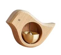 Magnetic Wood Chimes - Bird Shaped Ornament | 7.5cm Wooden with Brass Accent, Lightweight 105g with Magnet, Decorative Wind Chime for Store Entrance, Barn Door, Fridge Sticker