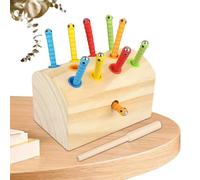 Magnetic Wooden Sorting Toy for, Color Matching Game with Worm Catching Activity, Inspired Educational Toy for Fine Motor Skills and Learning Fun, for Boys and Girls
