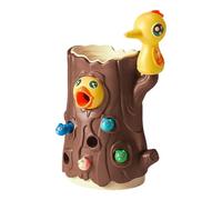 Magnetic Woodpecker Toy - Bird Game | 15x10x8cm Educational Set with Colorful Worms, Natural Material with Feeding Design, Learning Toy for, Gift for Holiday, Play