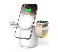 Magnética Cargador Inalámbrico para iPhone, Estación de Carga para iPhone 17e/Air/17 Pro Max/17 Pro/17/16/15/14, Apple Watch Ultra 3/2/SE 3/2/11/10/9/8/7/6/5, Airpods, SwanScout 707M (No Adapter)