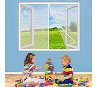 Magnetica Corredera Cortina Mosquiteras, 80x110 cm Enrollables Permite Entrada Aire Fresco con Durable para Cortina de la Ventanas, Blanco P