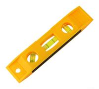 Magnético compacto para nivel de torpedo con tres viales para vertical horizontal y ángulos de cuarenta y cinco grados en color negro y amarillo, paquete de dos (amarillo)