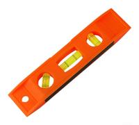 Magnético compacto para nivel de torpedo con tres viales para vertical horizontal y ángulos de cuarenta y cinco grados en color negro y amarillo, paquete de dos (rojo)